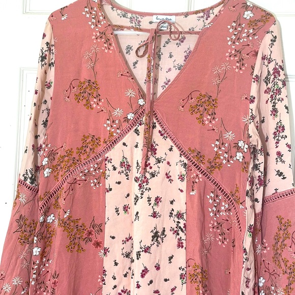 SUMMER SALE🔥🔥 Cute Bohemian Summer Peach Floral Dress Size Medium - Picture 3 of 7